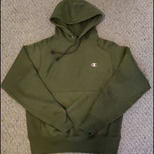 Champion Reverse Weave Hoodie- Olive (Size Small)
